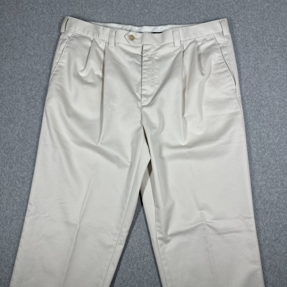 Lauren Ralph Lauren Pleated Pants Men's Size 38x32 Beige Trousers Cotton Chino